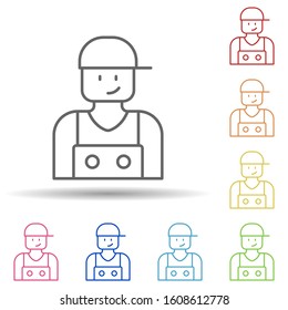Carwash worker in multi color style icon. Simple thin line, outline vector of car wash icons for ui and ux, website or mobile application
