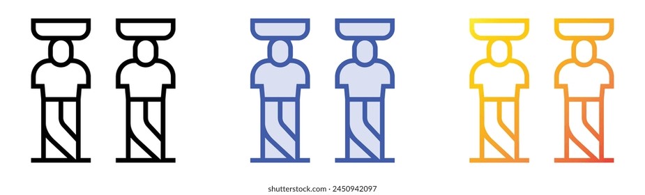 caryatid icon. Linear, Blue Fill and Gradient Style Design Isolated On White Background