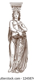 Caryatid - vector drawing