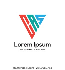 Cas letter monogram triangle logo with triangle monogram geometric business branding