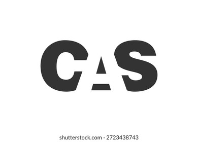 Design do logotipo CAS. Letra inicial C A S estilo de fonte em negrito para start-ups de tecnologia, consultoria, marcas corporativas. Nome criativo da empresa, manchetes identidade tipográfica, logotipo moderno. Ilustração vetorial.