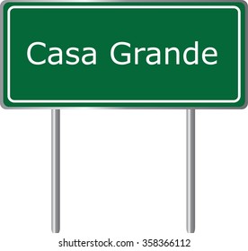 Casa Grande , Arizona , road sign green vector illustration, road table, USA city