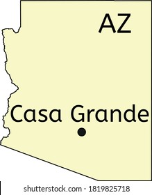 Casa Grande city location on Arizona map