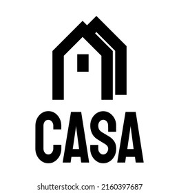 Casa logo house with text