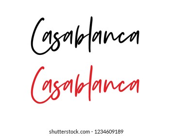 Casablanca calligraphy vector 