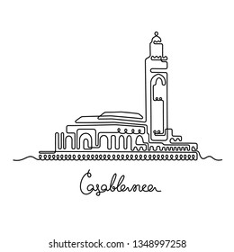 Casablanca continuous line illustration