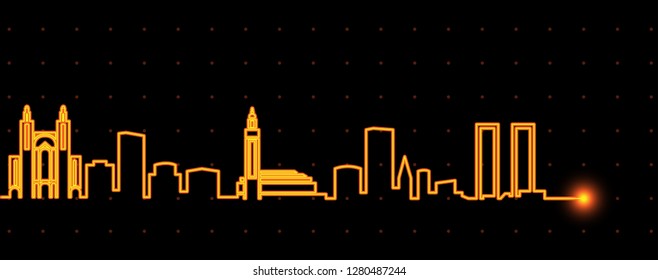 Casablanca Light Streak Skyline