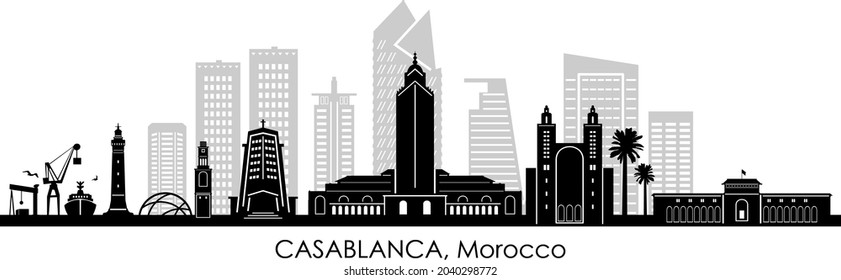 CASABLANCA Morocco Africa City Skyline Vector