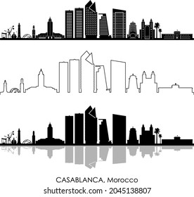 CASABLANCA Morocco Africa City Skyline Vector