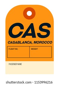 casablanca morocco airport luggage tag