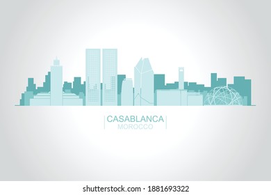 Casablanca Morocco Vector Flat Art 