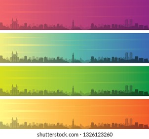 Casablanca Multiple Color Gradient Skyline Banner