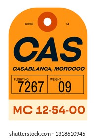 Casablanca realistically looking airport luggage tag