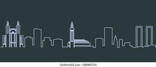 Casablanca Single Line Skyline