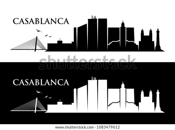 Casablanca Skyline Morocco Vector Illustration Stock Vector (Royalty ...