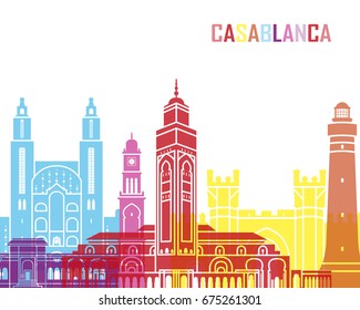 Casablanca skyline pop in editable vector file