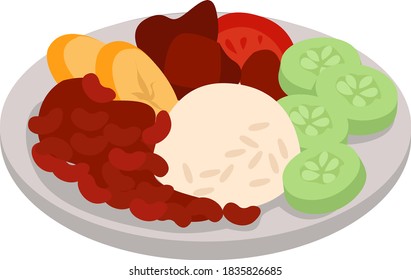 Casado on plate, illustration, vector on white background