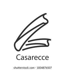 Casarecce pasta, linear icon. Editable stroke