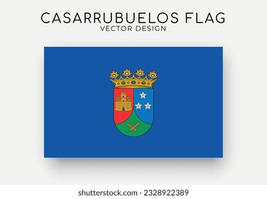 Casarrubuelos flag. Detailed flag on white background. Vector illustration