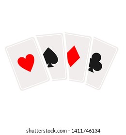 Cascade card icon. Playing card symbol, logo illustration. Vector isolate on white background.Casino sign. Gambling