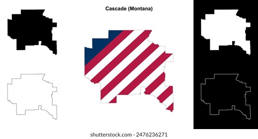 Cascade County (Montana) outline map set