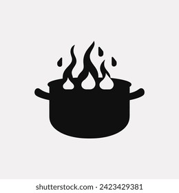 Cascade crisp cauldron icon - Simple Vector Illustration