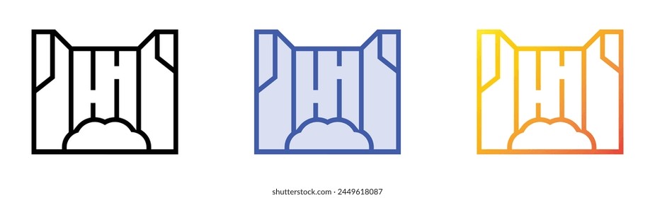 cascade icon. Linear, Blue Fill and Gradient Style Design Isolated On White Background