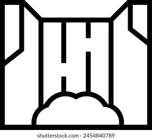 cascade icon. Thin linear style design isolated on white background