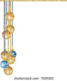 Cascade of illustrated gemstones and pearls adorned with Christmas snowflake ornaments.