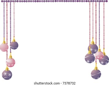 Cascade of illustrated gemstones and pearls adorned with Christmas snowflake ornaments.