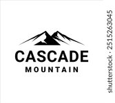 Cascade mountain vector logo with masculine style design	
