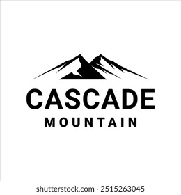 Cascade mountain vector logo with masculine style design	
