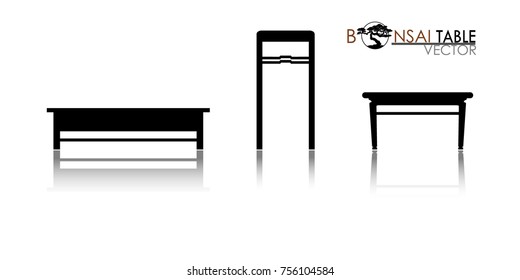 Cascade style bonsai showcase. Detailed image. Vector illustration. modern table icon vector.  