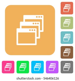 Cascade window view mode icons on rounded square vivid color backgrounds.