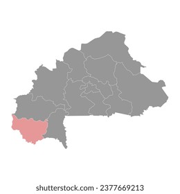Stadtplan von Cascades, Verwaltungsabteilung von Burkina Faso.
