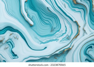 Cascading aquamarine marble ripples color abstract in vector illustrator