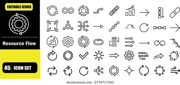 Cascading Use Concept Icon Set
One resource used across multiple sequential applications
Efficient resource flow and extended value chain system
