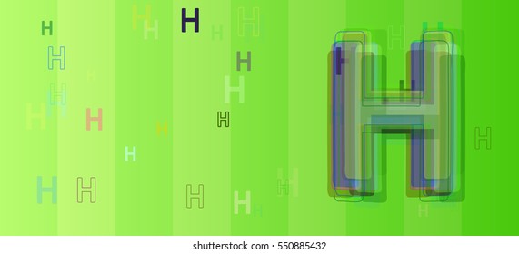 case among beautiful illustration, pretty power with Alphabet H vector background