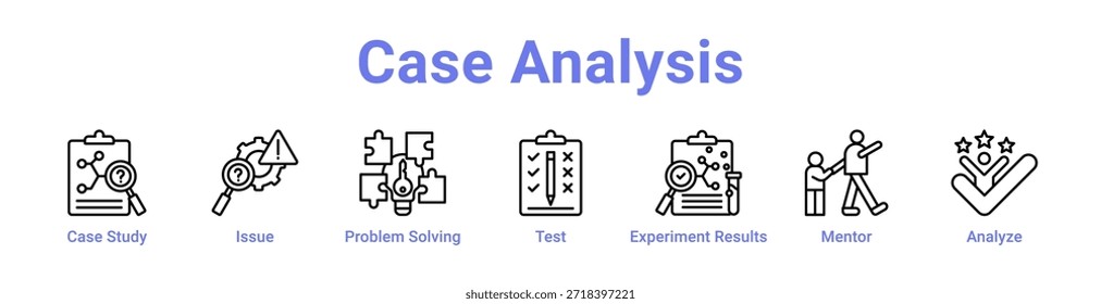 Case Analysis icon banner and collection