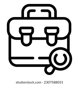 Case bag icon outline vector. Work process. Sad problem