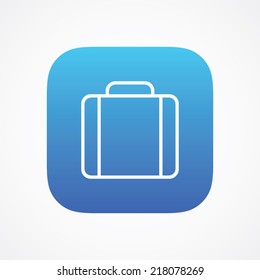 Case Bag Luggage icon button, vector illustration. Simple flat metro design style. esp10