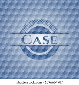 Case blue emblem with geometric pattern. Vector Illustration. Detailed.