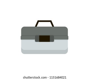 Case or box container for wobbler and gear fishing equipment vector illustration. Fishery accessory depiction for magazine or shop informative poster.