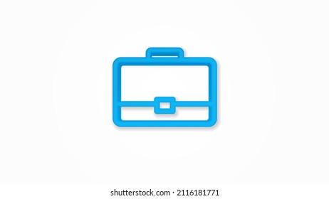 case, briefcase, career symbol, portfolio 3d realistic line icon. Vector top view illustration. color pictogram isolated on white background
