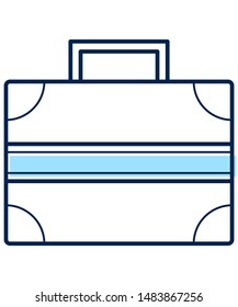 Case business icon in a linear style with blue color.
