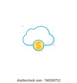 Case of cash icon. Coins vector illustration