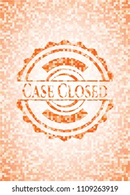  Case Closed abstract emblem, orange mosaic background