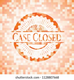 Case Closed abstract orange mosaic emblem with background