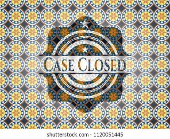 Case Closed arabesque style badge. arabic decoration.