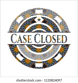 Case Closed arabic style emblem. Arabesque decoration.